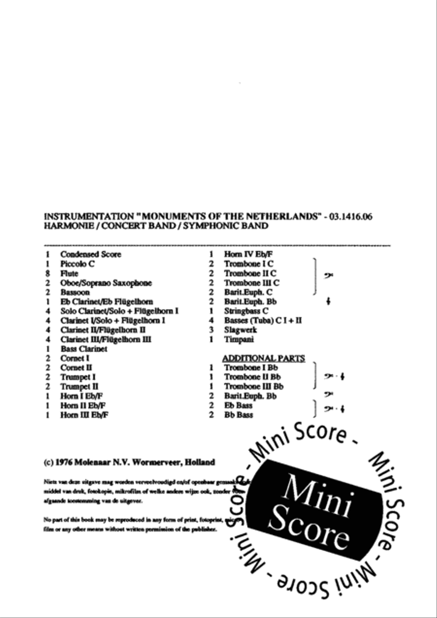 Monuments of the Netherlands Fanfare Band scores gallery preview page 4