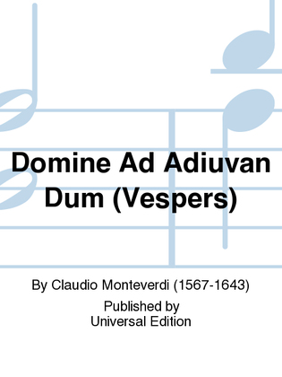 Book cover for Domine Ad Adiuvan Dum (Vespers