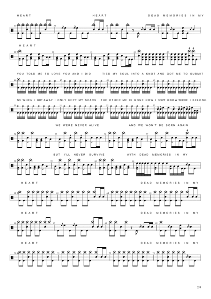 Dead Memories Drum Set scores gallery preview page 2