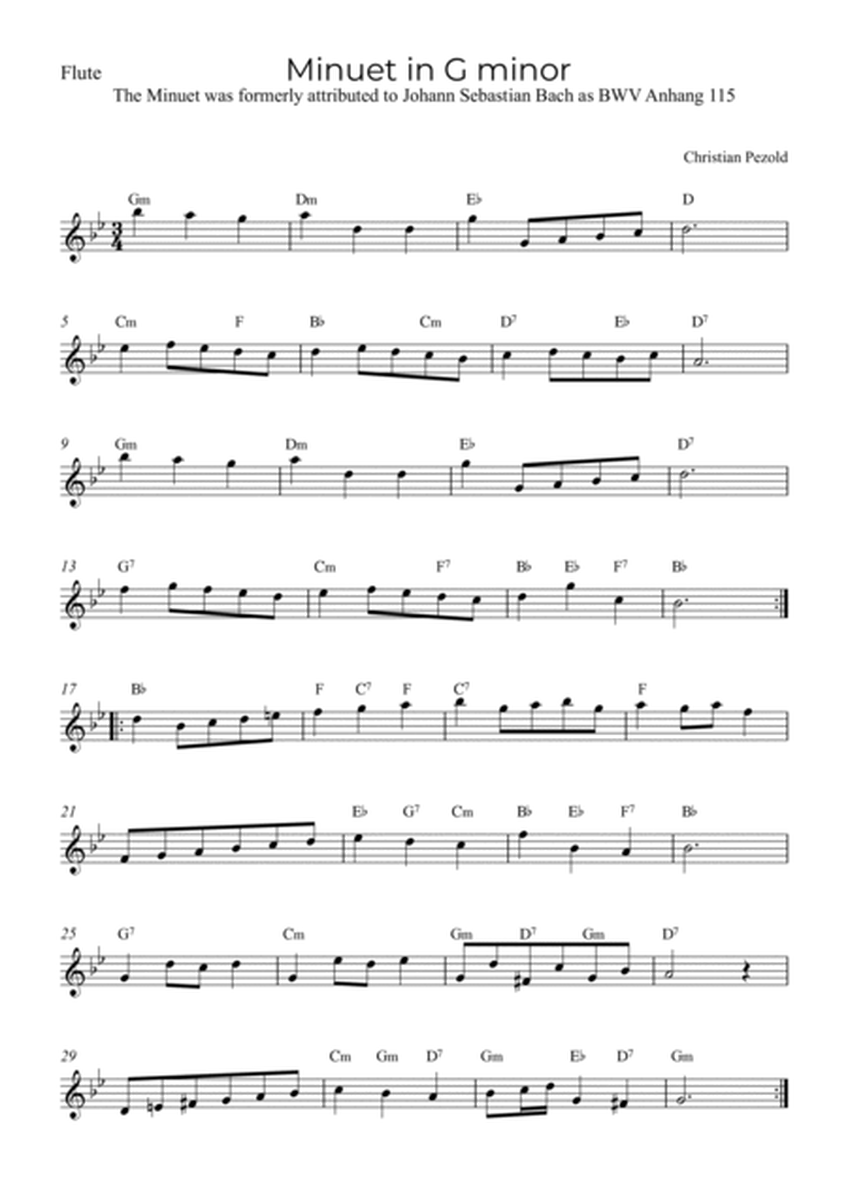 Minuet In G minor (with chords) image number null