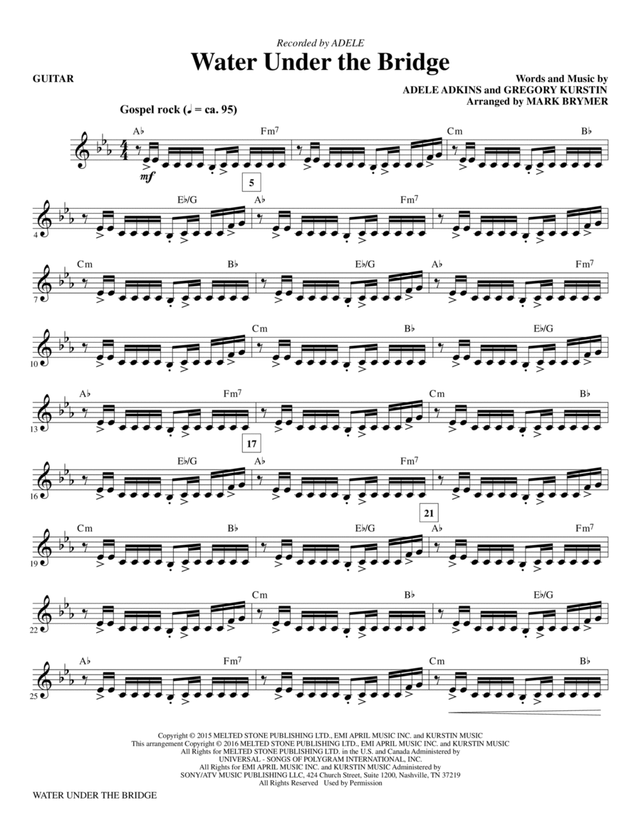 Water Under the Bridge - Guitar Choir scores gallery preview page 1