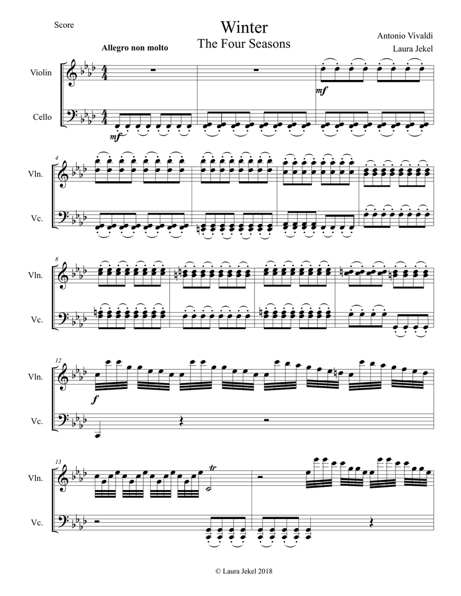 Vivaldi winter outlet accordion sheet music