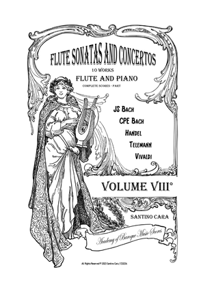 Book cover for 10 Flute Sonatas and Concertos (Volume 8) for Flute and Piano - Scores and Flute Part