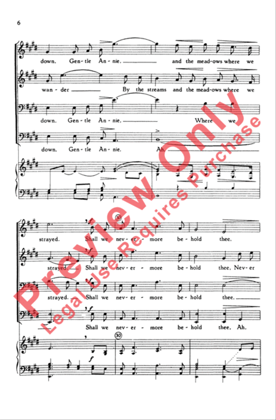 Gentle Annie Men's Choir scores gallery preview page 5