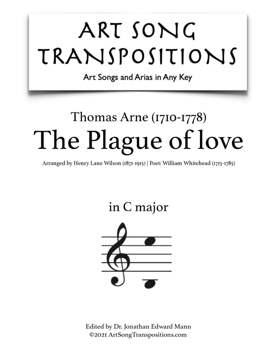 ARNE: The Plague of love (transposed to C major)