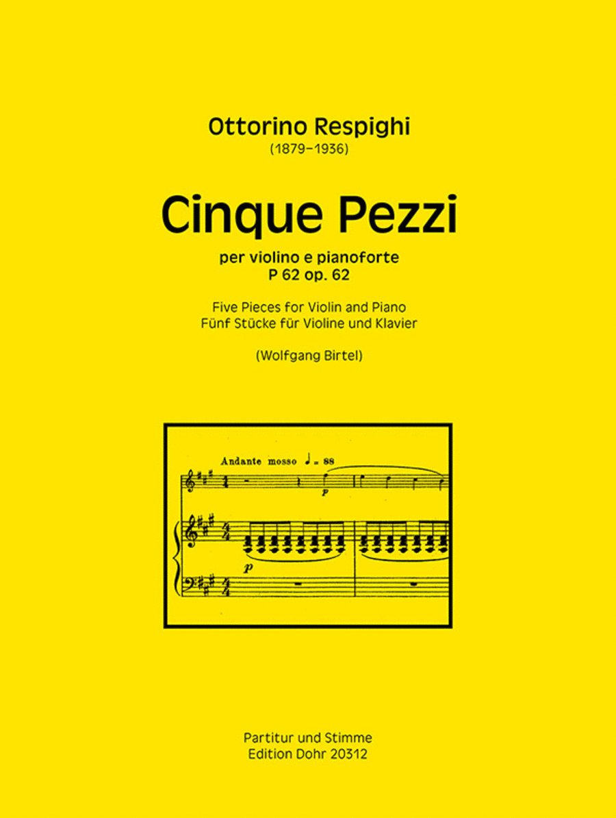 Cinque Pezzi für Violine und Klavier op. 62 P 62 Violin Solo scores gallery preview page 1