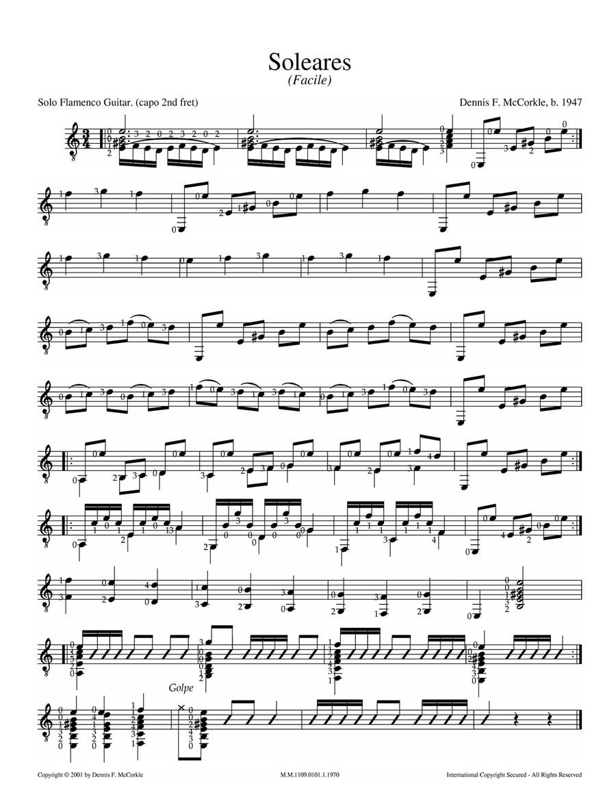 Soleares (facile) Acoustic Guitar scores gallery preview page 1