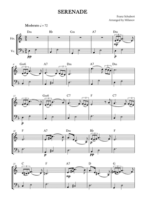 Serenade | Ständchen | Schubert | french horn and cello duet | chords