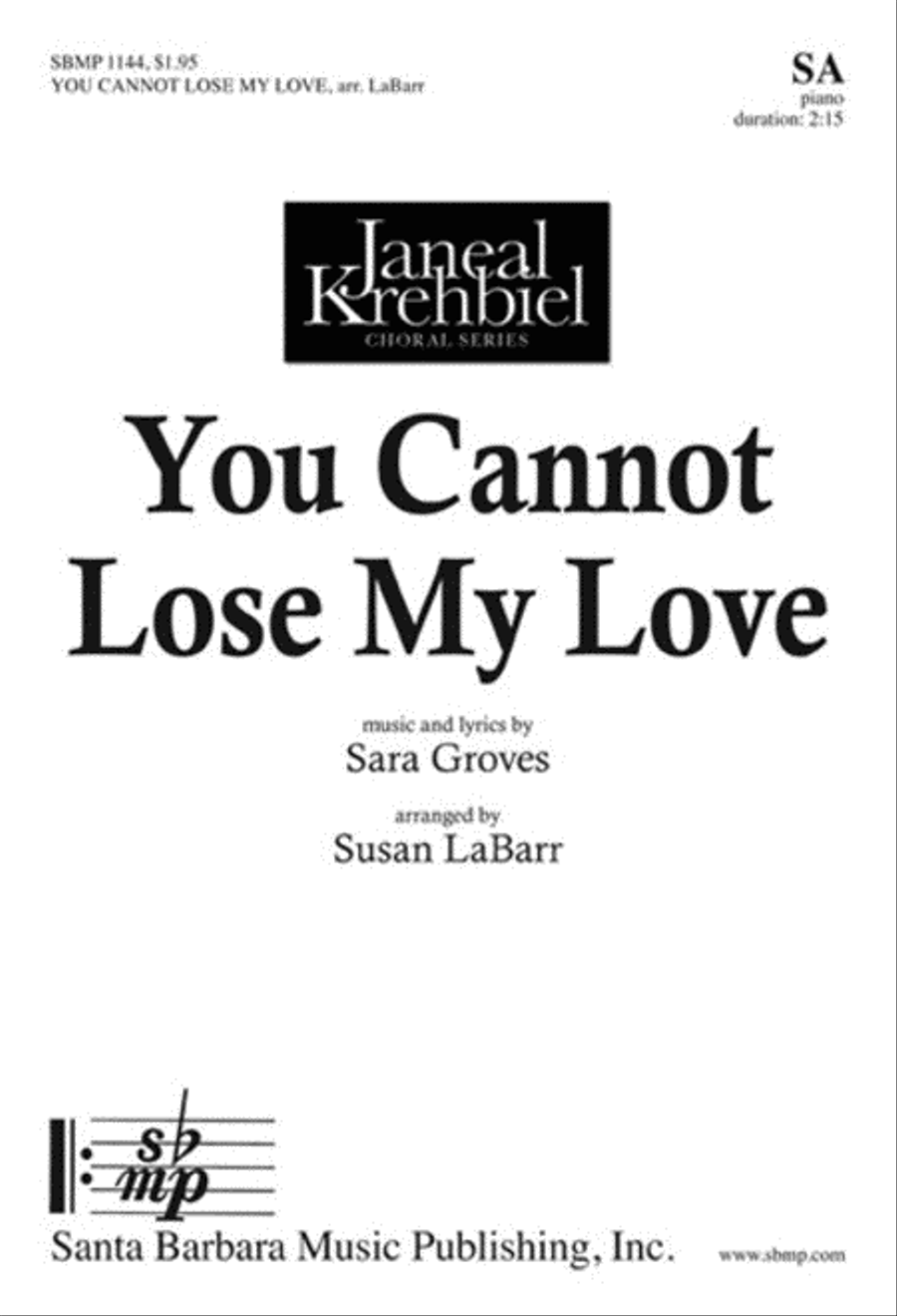 You Cannot Lose My Love - SA Octavo SA scores gallery preview page 1