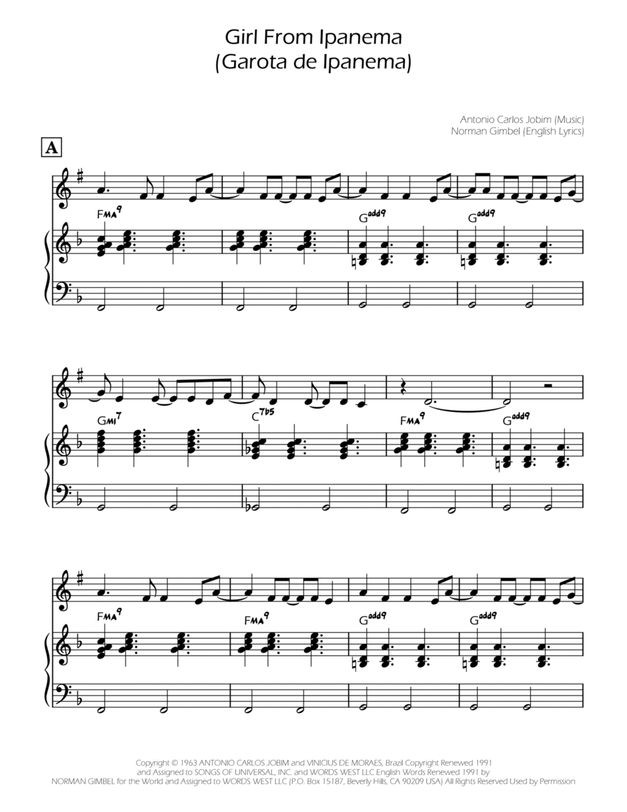 The Girl From Ipanema (garôta De Ipanema) B-Flat Trumpet scores gallery preview page 1