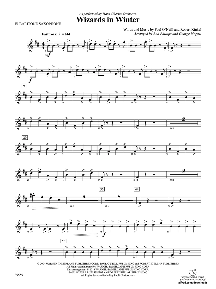 Wizards in Winter: E-flat Baritone Saxophone