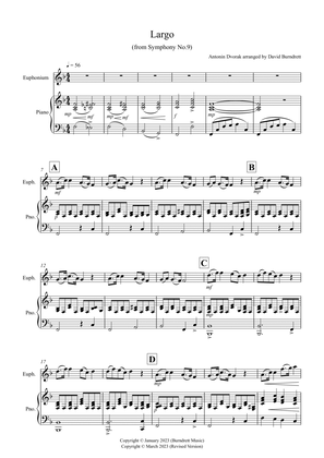 Largo (from the New World Symphony) for Euphonium and Piano