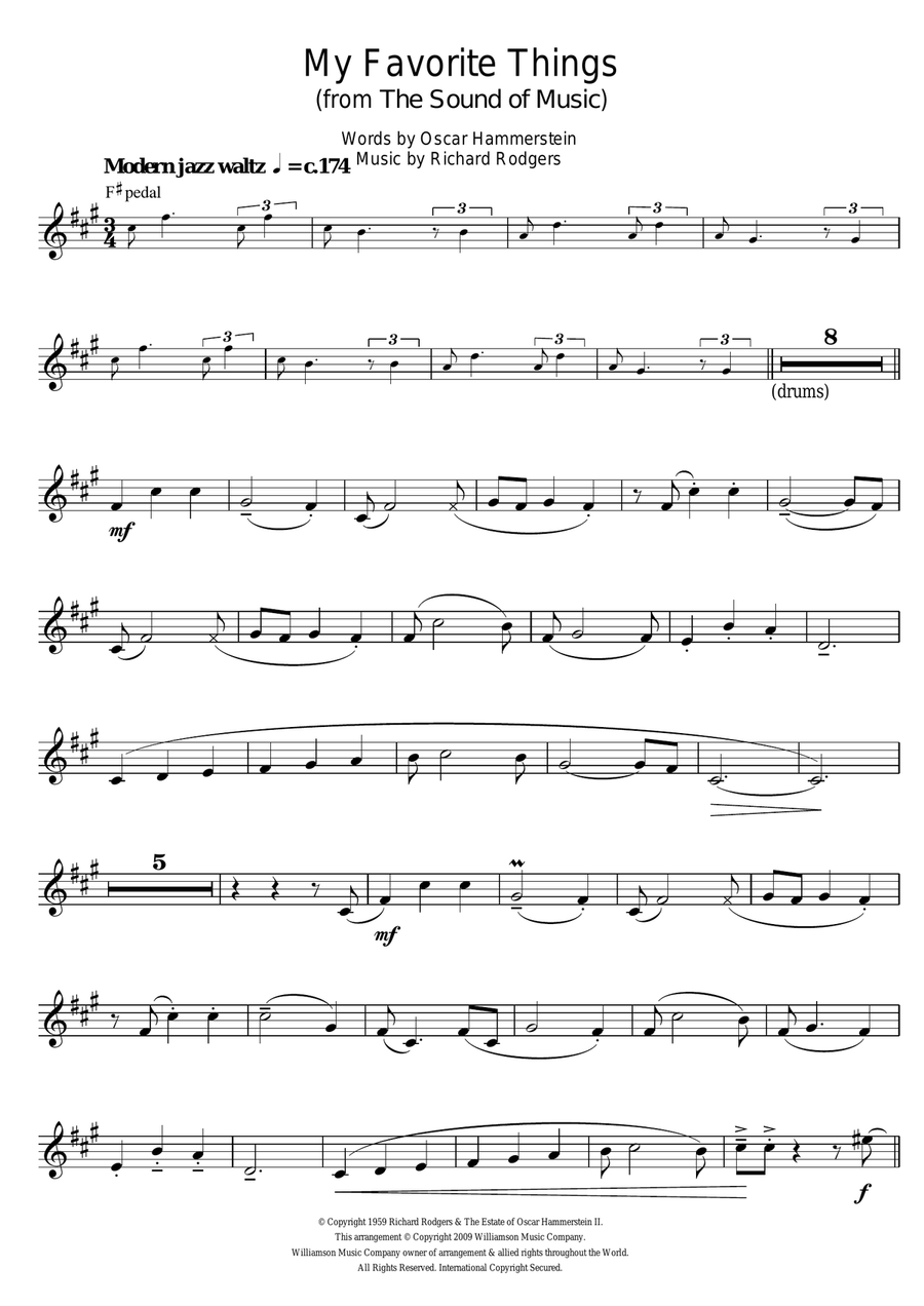 My Favorite Things (from The Sound Of Music) Trumpet Solo scores gallery preview page 1