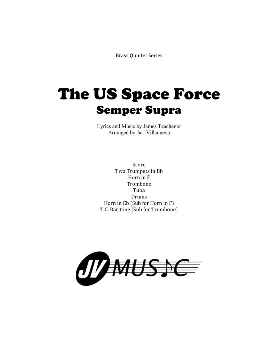 The U.S. Space Force Song "Semper Supra" for Brass Quintet image number null