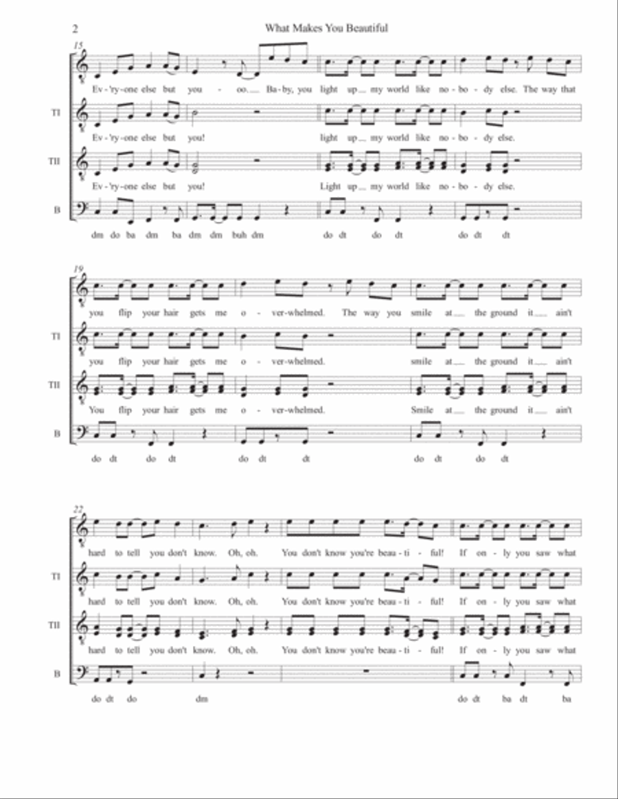 What Makes You Beautiful TTBB scores gallery preview page 2