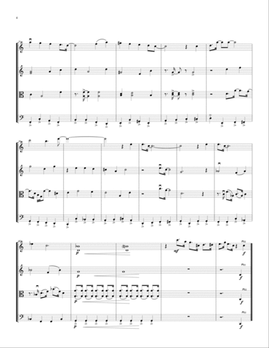 Fly Me To The Moon (in Other Words) String Quartet scores gallery preview page 4
