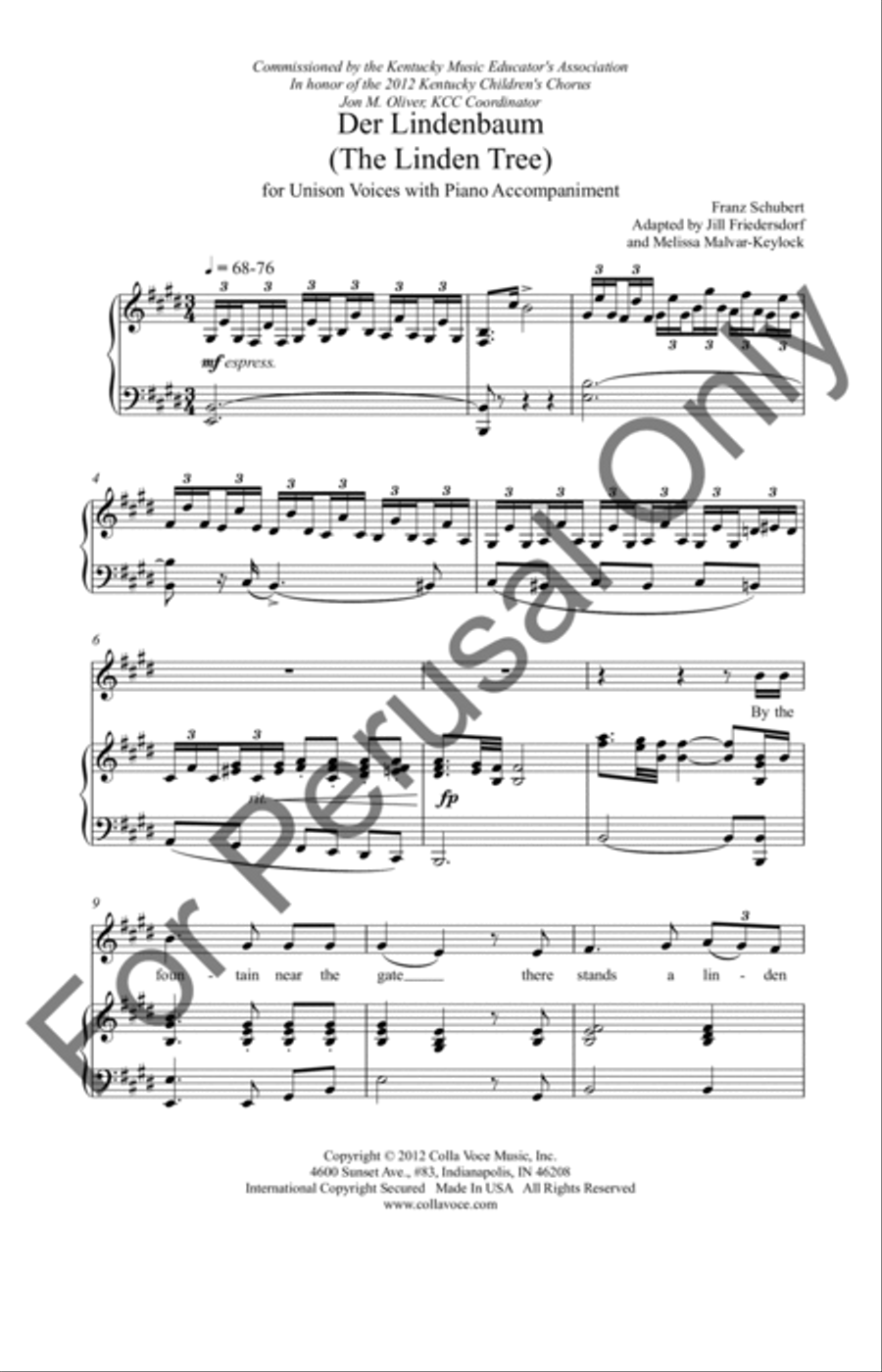 Der Lindenbaum Unison Choir scores gallery preview page 2
