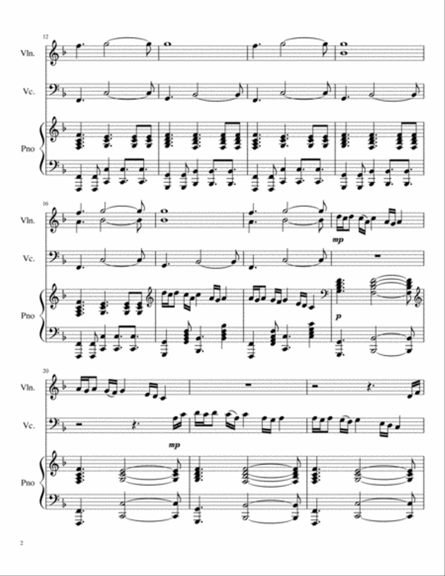 Paradise Paradise Piano Trio scores gallery preview page 2