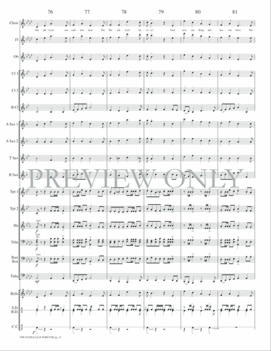 The Maple Leaf Forever Concert Band scores gallery preview page 15