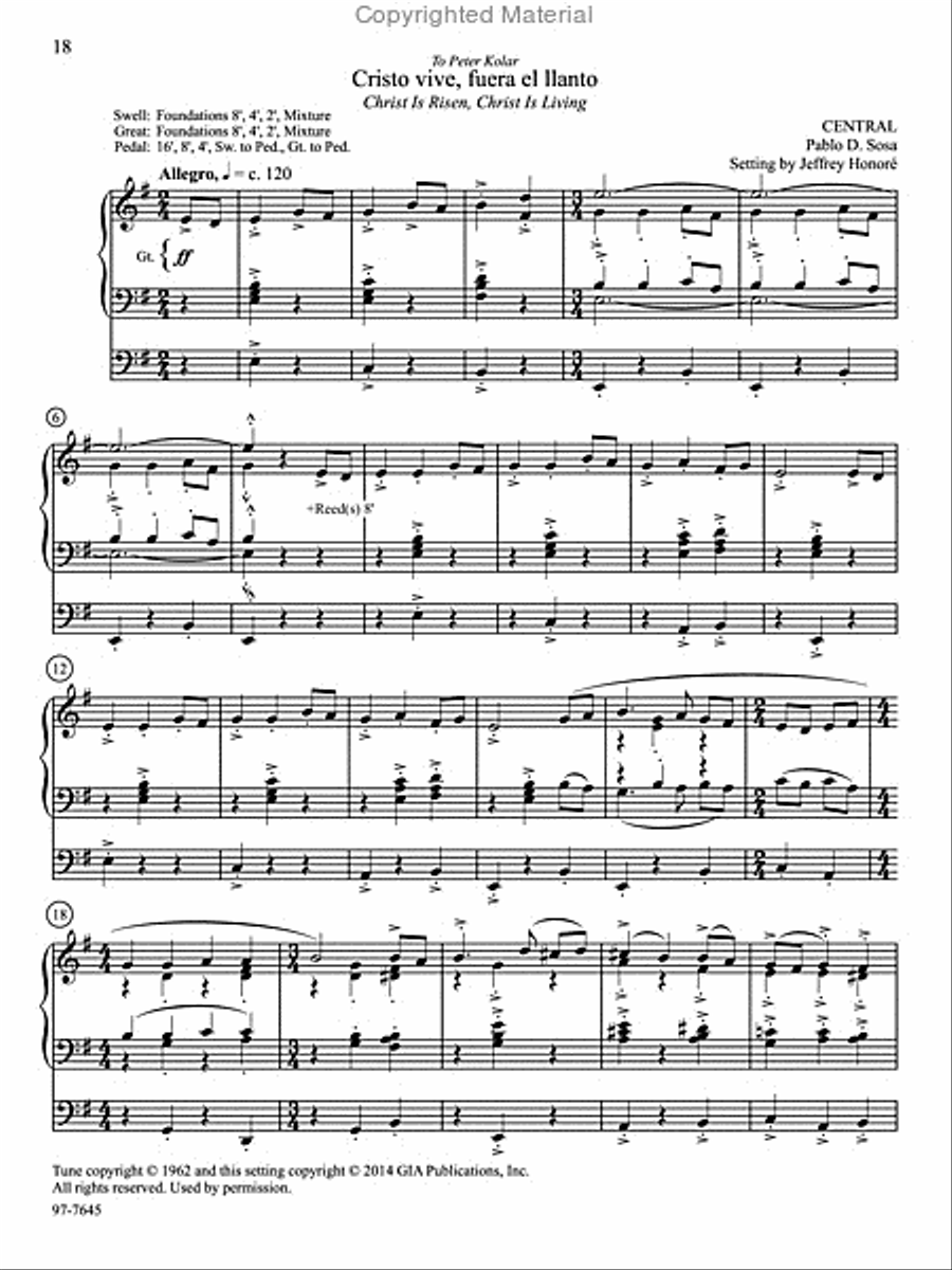 Un cantico nuevo: Organ Preludes for Spanish-Language Hymns in Lutheran Service Book Organ scores gallery preview page 5