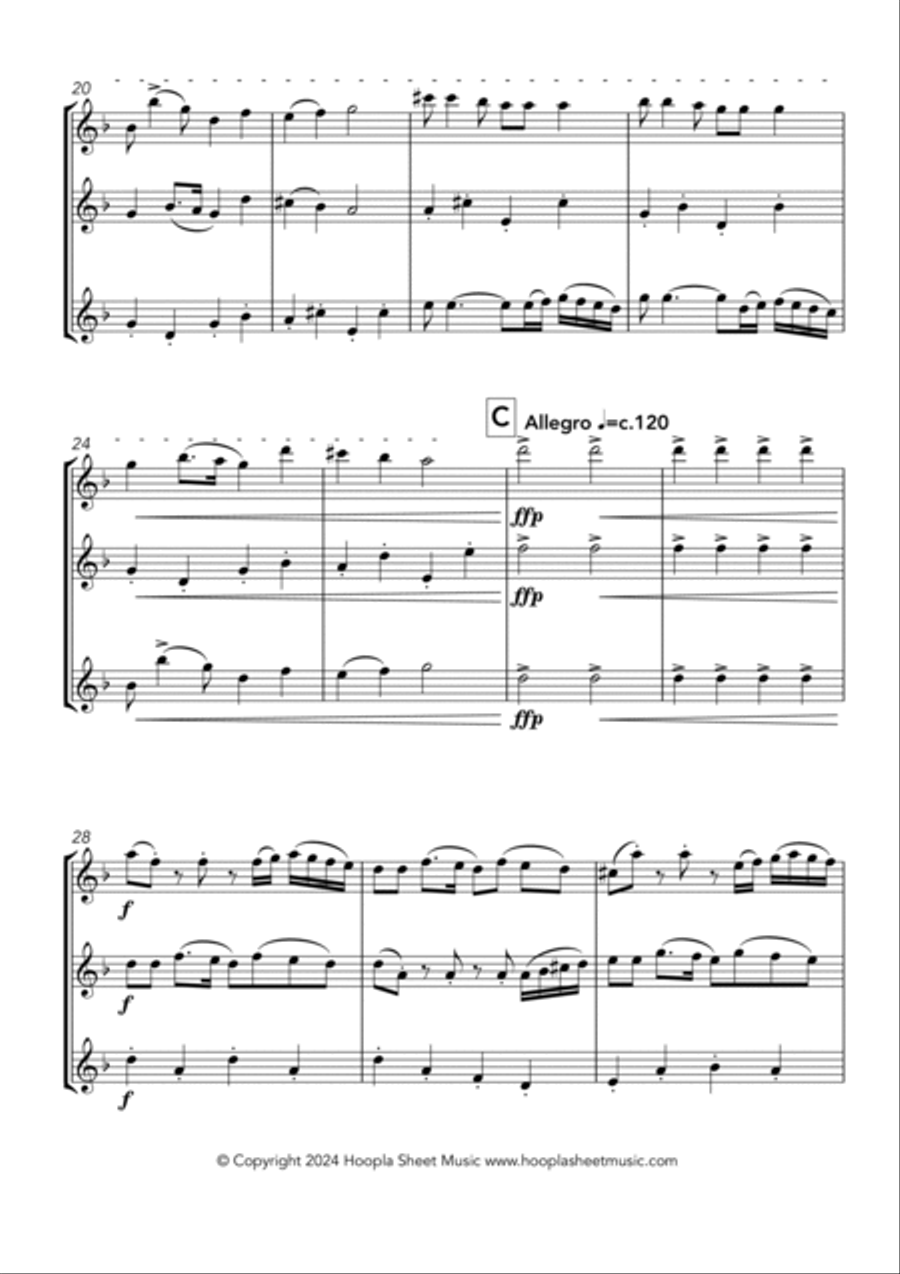 Hava Nagila Clarinet Trio scores gallery preview page 3