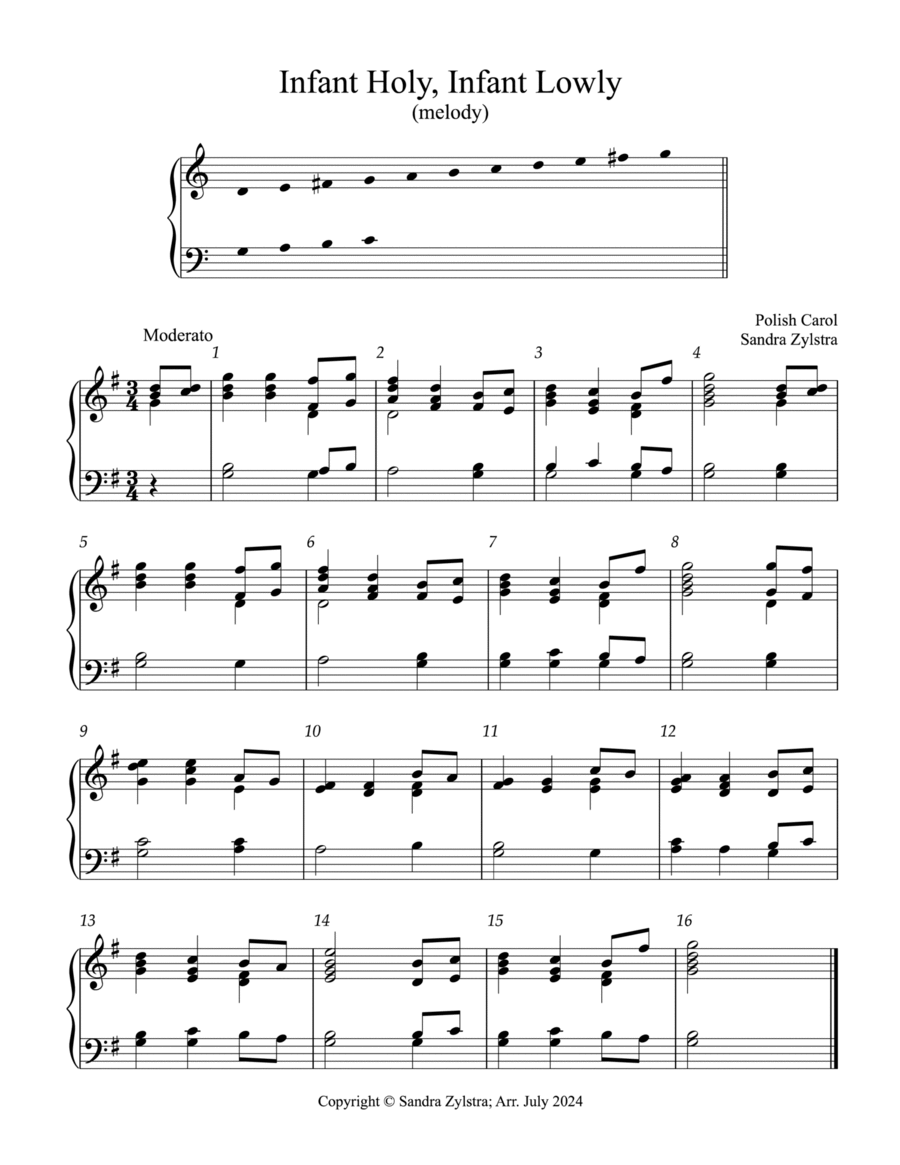 Infant Holy, Infant Lowly (2 octave handbells) 2-Octaves scores gallery preview page 1