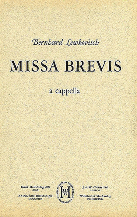 Bernard Lewkovitch: Missa Brevis (Men