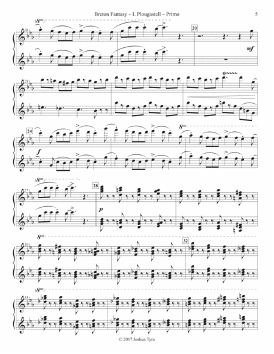 Breton Fantasy – I. Plougastell (First Movement Only) – Piano Duet 1 Piano, 4-Hands scores gallery preview page 5