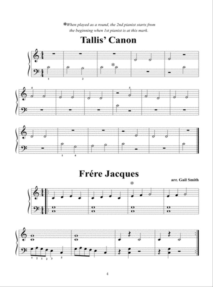 Canons and Rounds for Piano Solo Easy Piano scores gallery preview page 5
