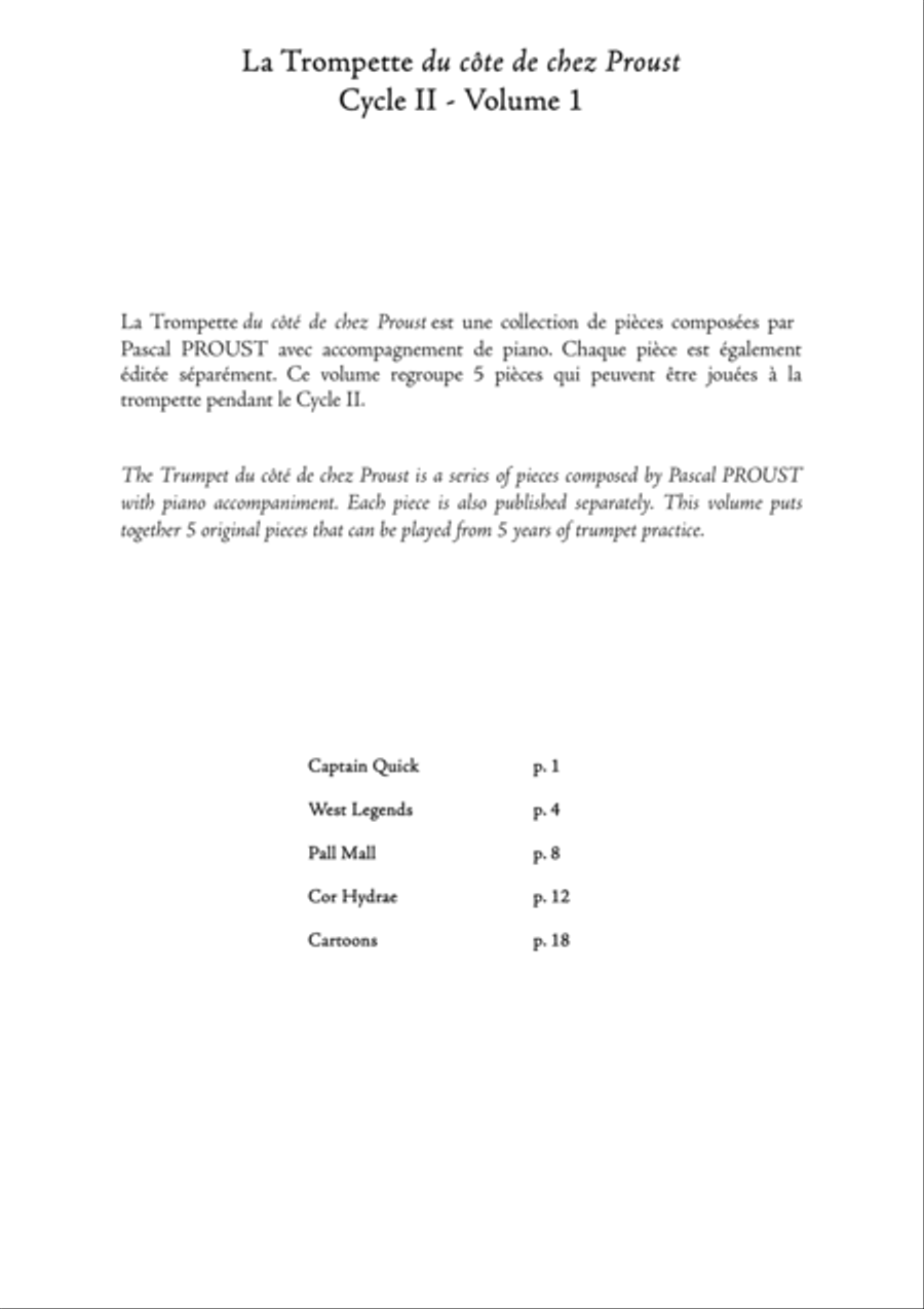 The Trumpet du cote de chez Proust - Level 4 - Volume 1 C Trumpet scores gallery preview page 2