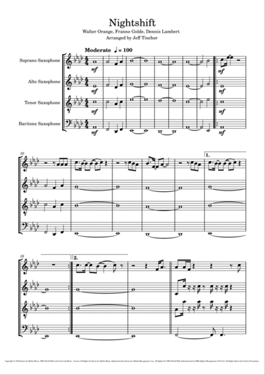 Nightshift Nightshift Saxophone Quartet scores gallery preview page 2