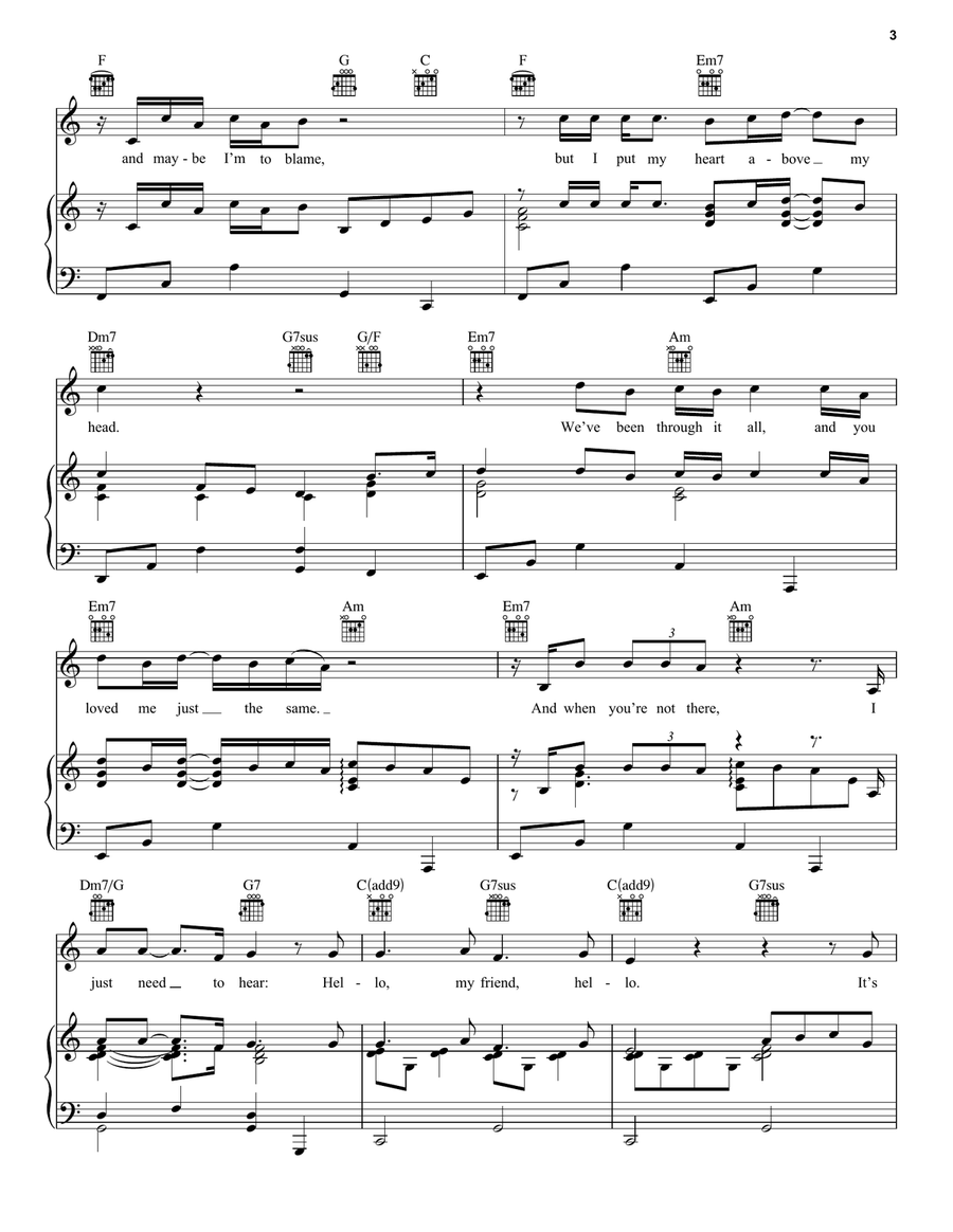 Hello Again Acoustic Guitar scores gallery preview page 3