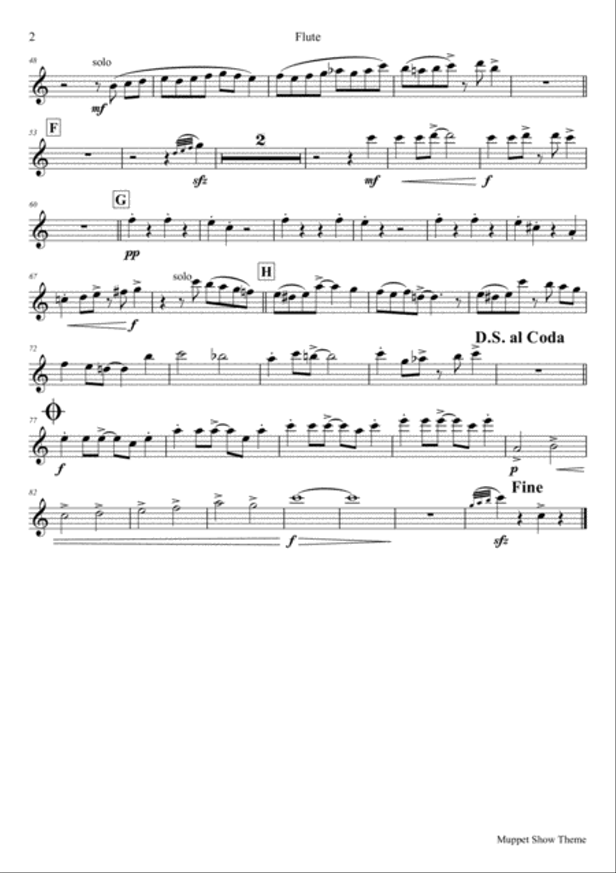 The Muppet Show Theme Woodwind Quintet scores gallery preview page 5