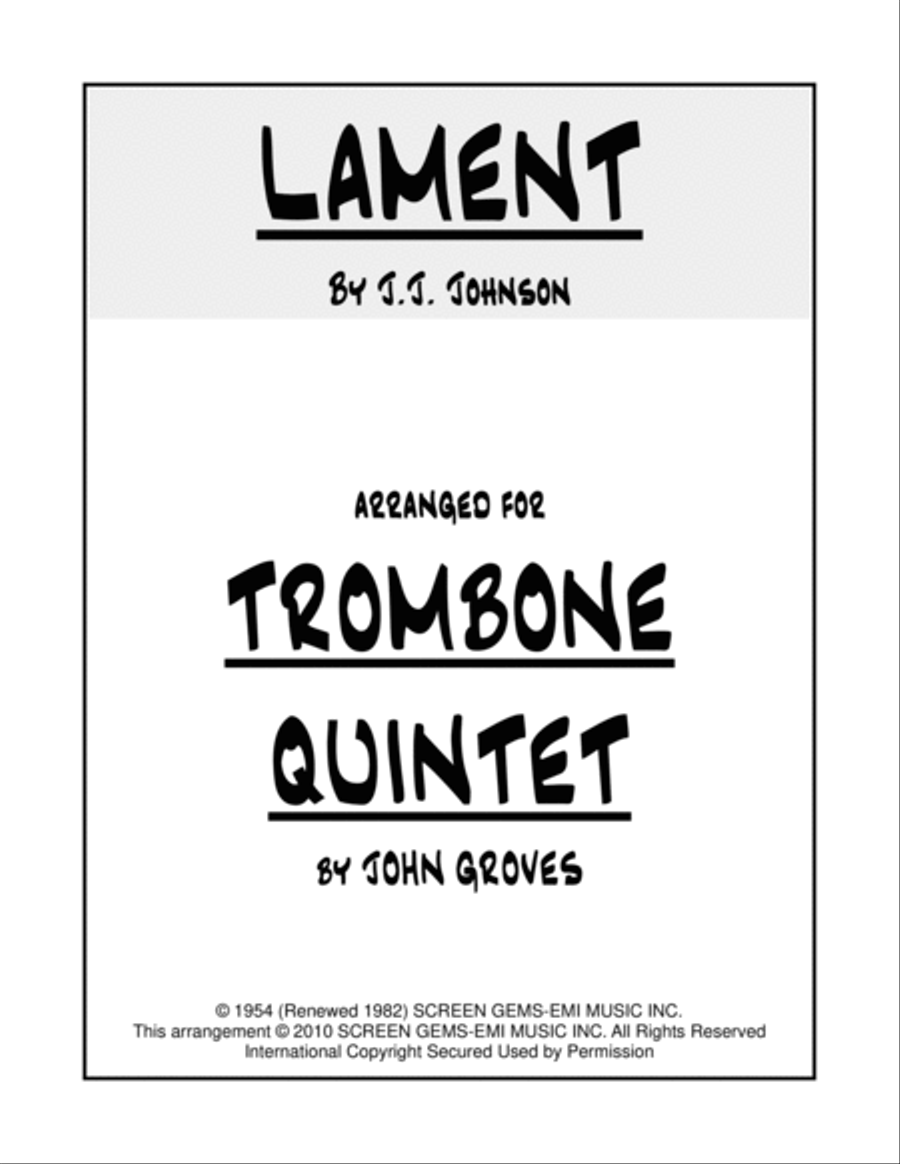 Lament Brass Quintet scores gallery preview page 1
