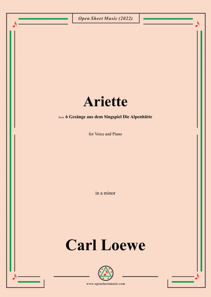 Loewe-Ariette,in a minor,for Voice and Piano