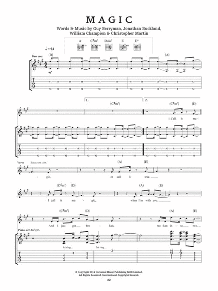 Coldplay - Ghost Stories Electric Guitar scores gallery preview page 5