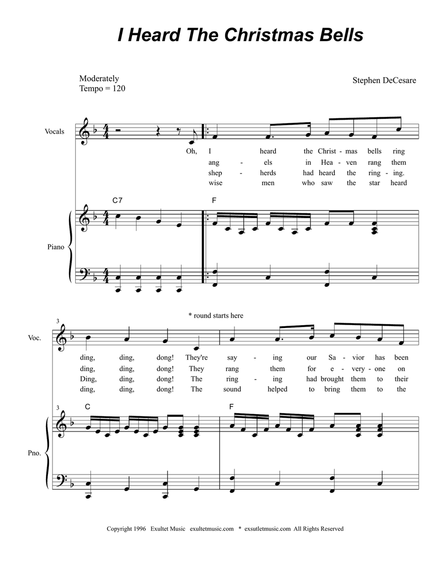 I Heard The Christmas Bells Unison Choir scores gallery preview page 2