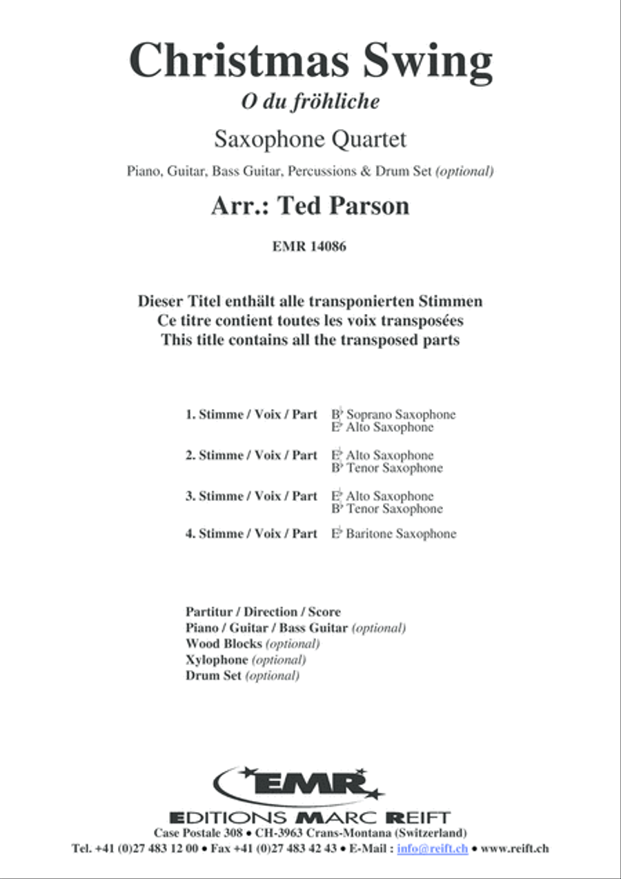 Christmas Swing Saxophone Quartet scores gallery preview page 2