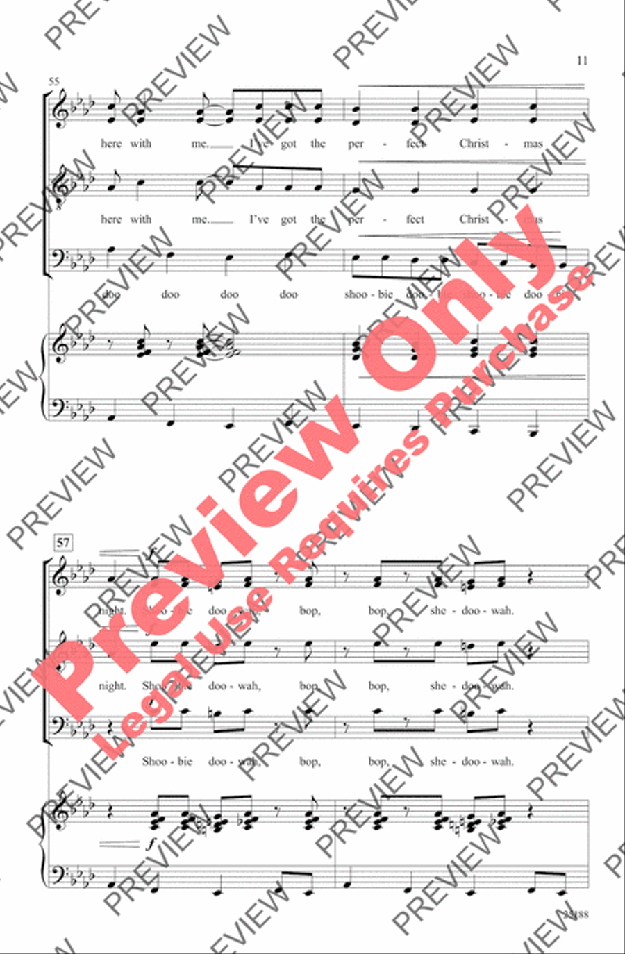 Perfect Christmas Night (from Dr. Seuss! How the Grinch Stole Christmas) 4-Part scores gallery preview page 11