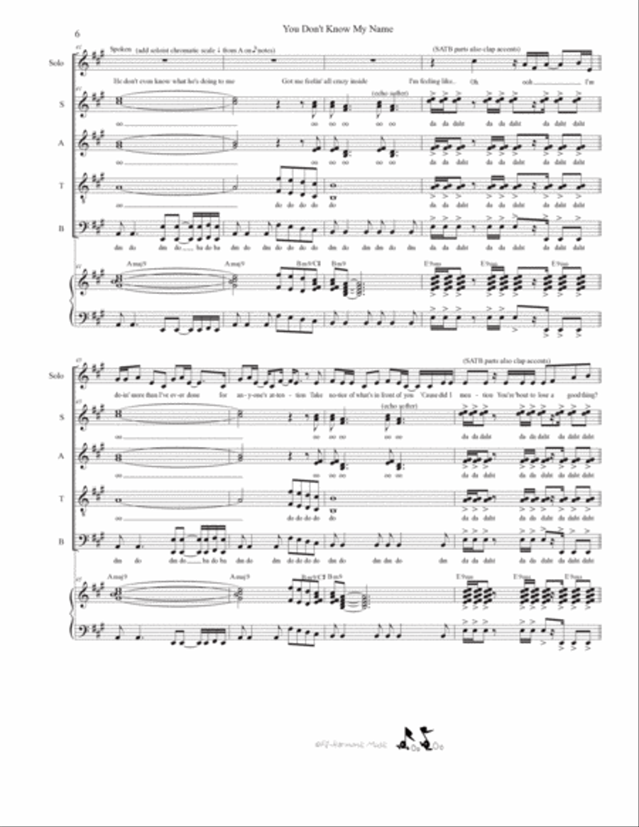 You Don't Know My Name Divisi scores gallery preview page 6