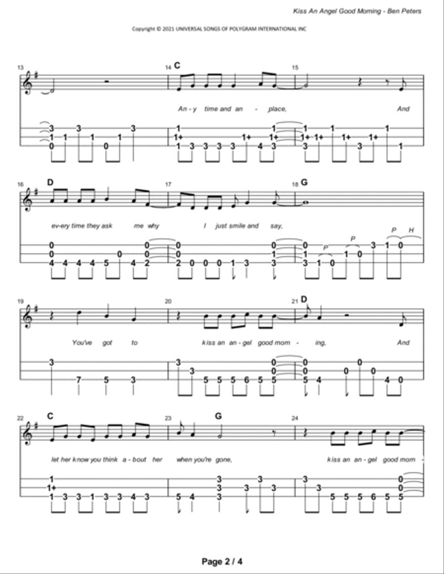 Kiss An Angel Good Mornin Dulcimer scores gallery preview page 3