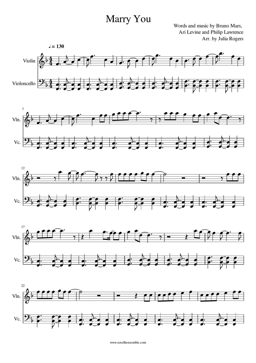 Marry You String Duet scores gallery preview page 1