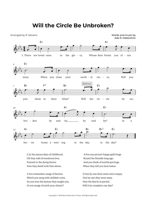 Will the Circle Be Unbroken (Key of E-Flat Major)