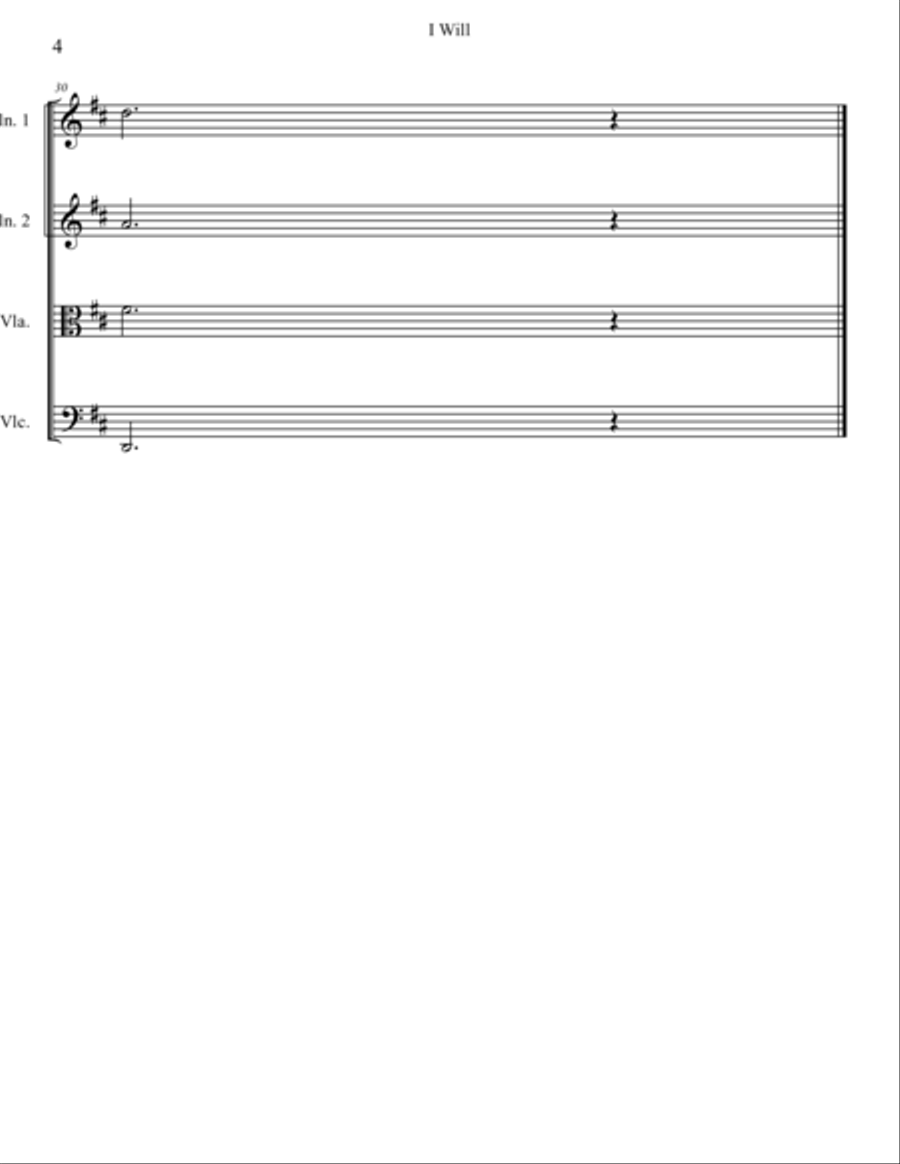 I Will String Quartet scores gallery preview page 4