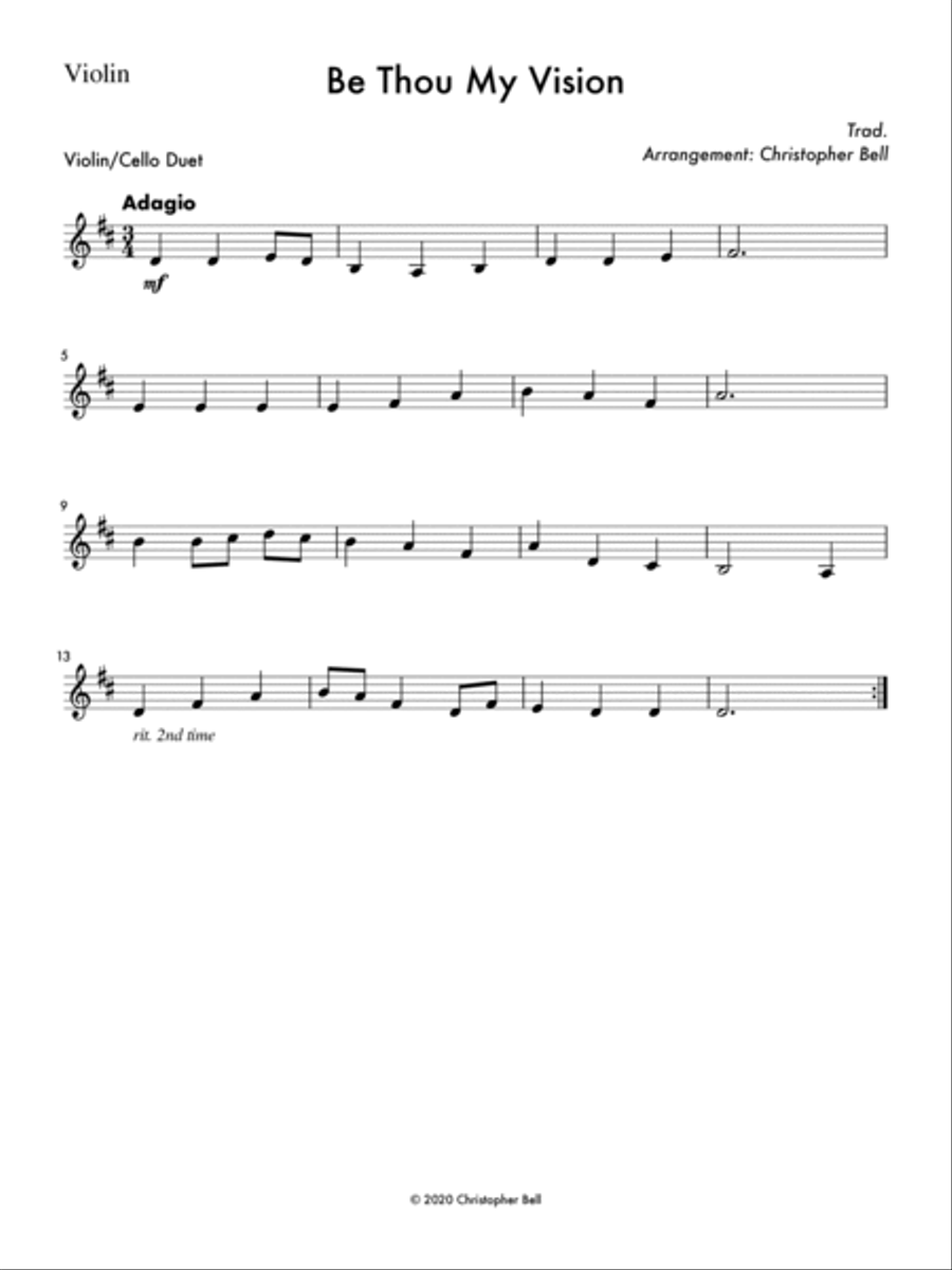 Be Thou My Vision - Violin/Cello Duet Be Thou My Vision - Violin/Cello Duet String Duet scores gallery preview page 2