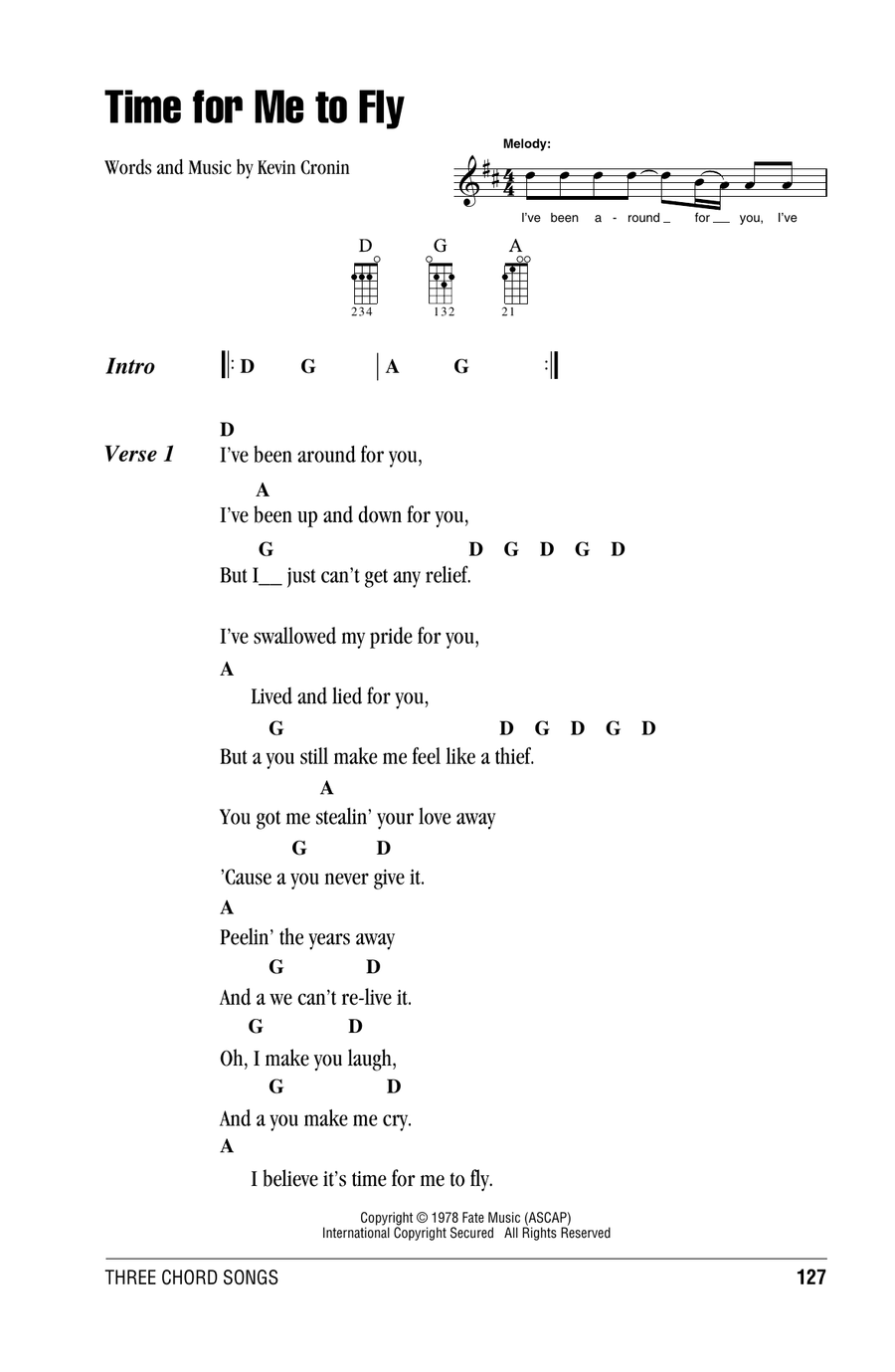 Time For Me To Fly Ukulele scores gallery preview page 1