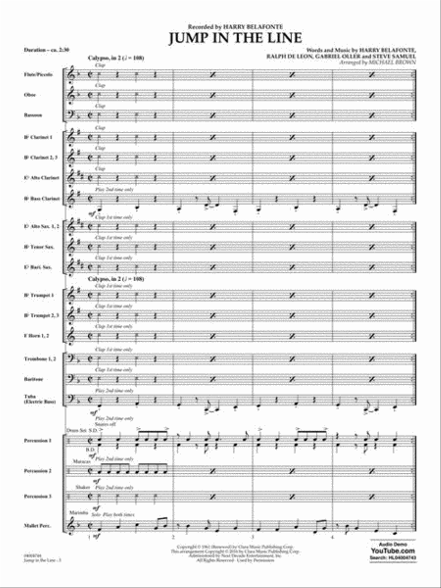 Jump in the Line Concert Band scores gallery preview page 4