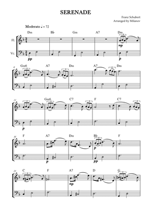 Serenade | Ständchen | Schubert | flute and cello duet | chords