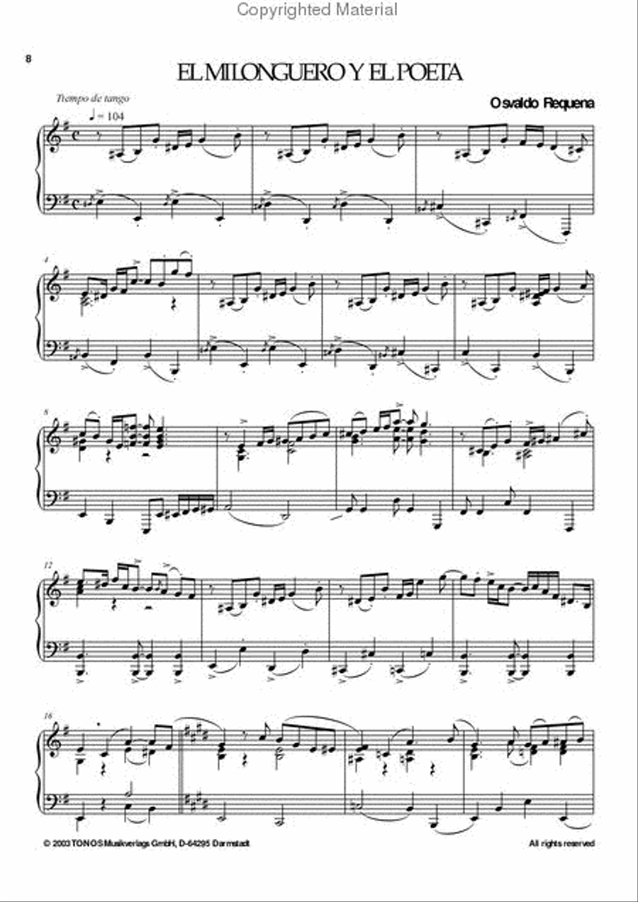 Tango Nuevo for piano solo 2