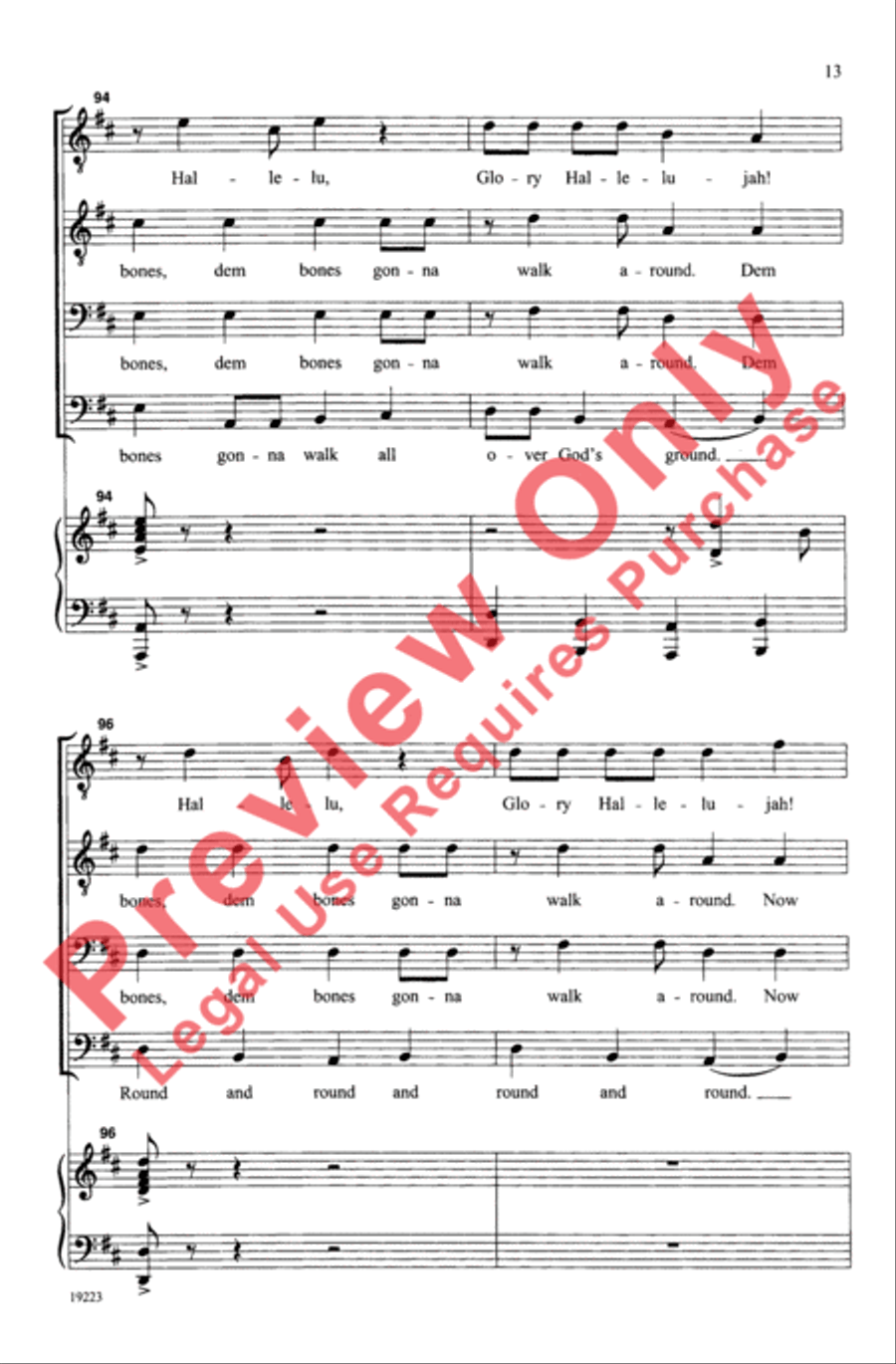 Dry Bones Dry Bones Men's Choir scores gallery preview page 13